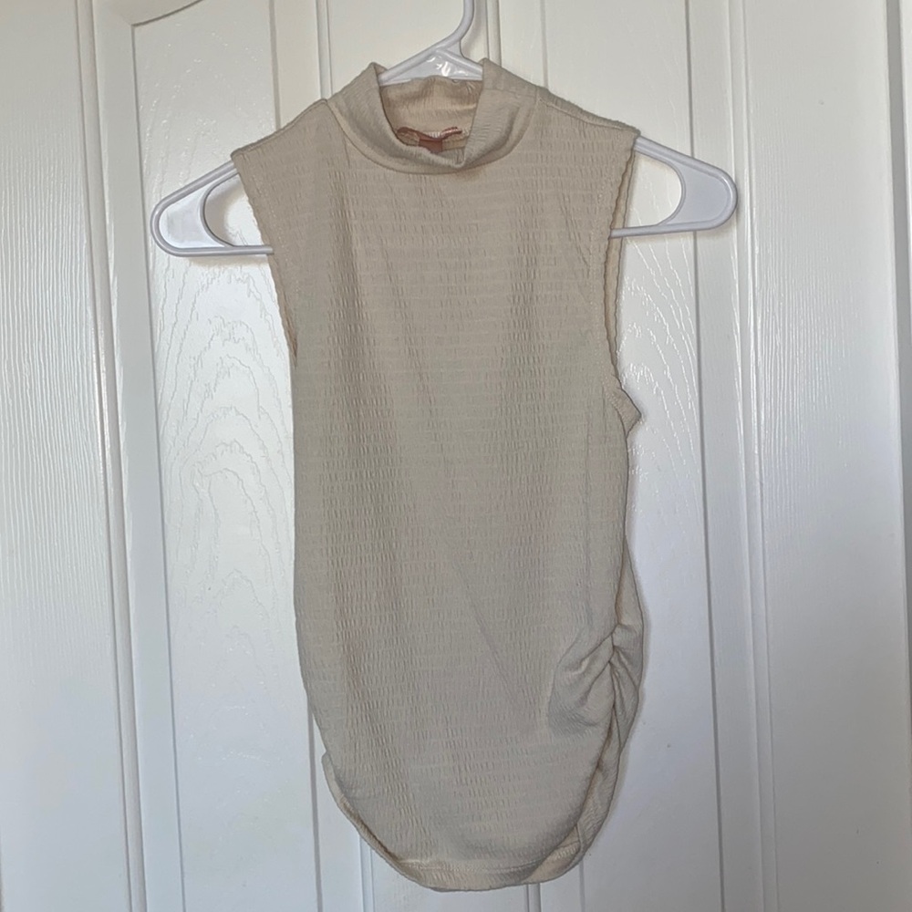 Cream Turtleneck Tank